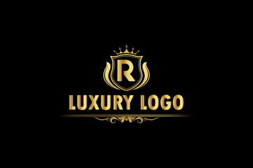 Royal, Luxury, Monogram, Brand, R logo design