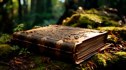 old book with moss