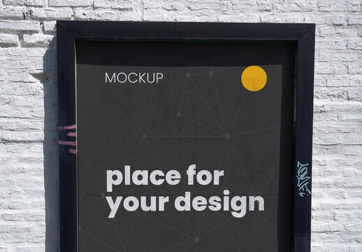 Vertical Street Sign Billboard Mockup