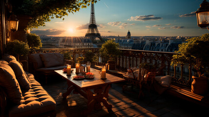 view of paris france at night