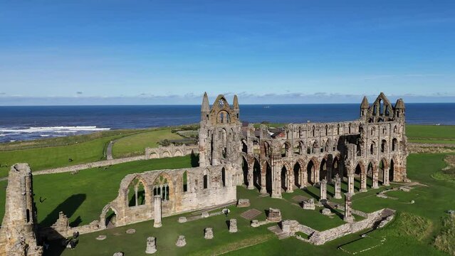 Whitby Abbey  7th-century Christian monastery that later became a Benedictine abbey. Whitby, Yorkshire seaside town  