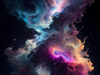 Illustration milky way, nebula, stars, planets, and galaxies in space, universe for abstract cosmos background, wallpapers