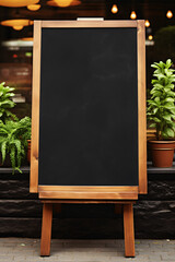 Blank Empty Restaurant Black Chalkboard Menu Mockup 
