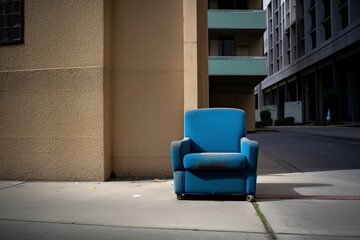 comfortable and blue chair