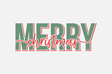 Merry Christmas Typography T shirt Design