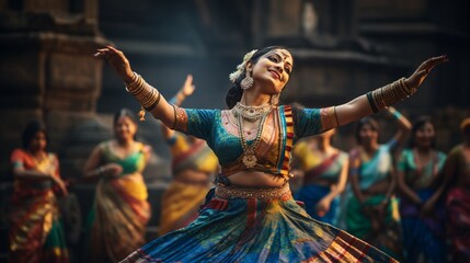 Traditional dance performances, including Garba and Bharatanatyam, are considered cultural performances - obrazy, fototapety, plakaty