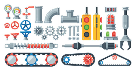 Machine Parts Chain Drive, Pipeline Manometer, Shock Absorbers, Metal Pipes, Manipulator, Valves, Gears