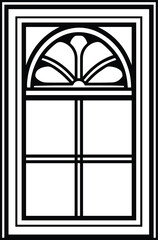 Classic Window Frame Logo Monochrome Design Style