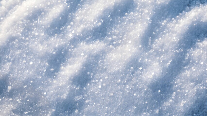 Obraz premium Fresh white snow texture top view. Perfection shining pure snowy background.