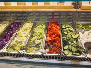 salad selection at deli shop