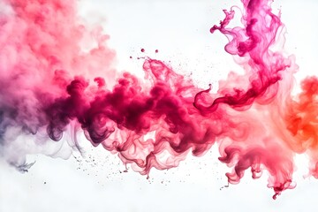 Colorful pink smoke paint explosion,