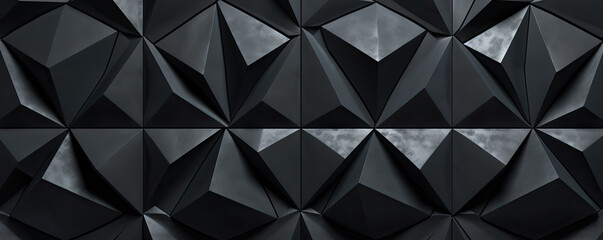 Abstract 3d dark triangular geometric background. Polished, semi-gloss wall background with tiles. Minimalistic design for banner, flyer, card or brochure cover