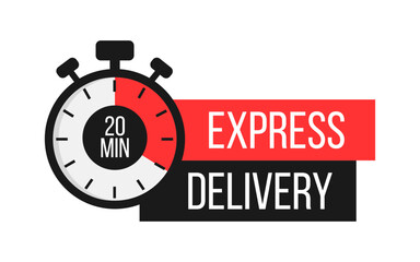 Express Delivery. Stopwatch. Online express delivery service, online order tracking. Vector illustration