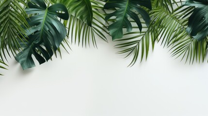 tropical leaves with copy space