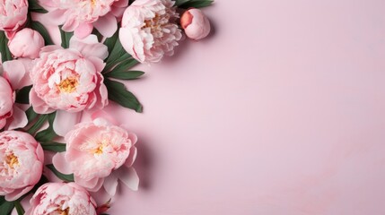 peony flowers with copy space
