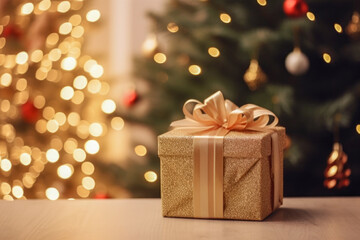 Gift box with chistmas tree