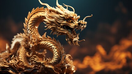 chinese dragon with copy space
