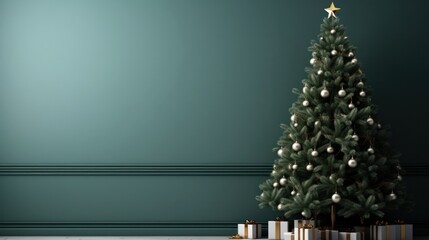Christmas tree and copy space
