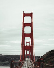 cars on the side of the golden gate bridge in san francisco, california © Wirestock