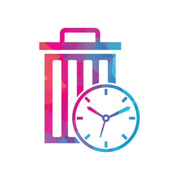 Waste time vector logo template. Garbage Time Logo Template Design.