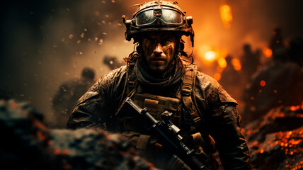 war concept of people in the city.