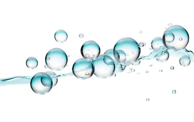 Realistic Depiction of Glistening Water Bubbles on a Clear Surface or PNG Transparent Background.