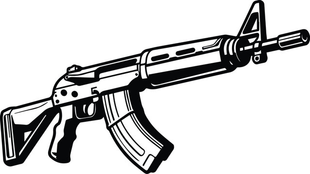 Modern Rifle Logo Monochrome Design Style
