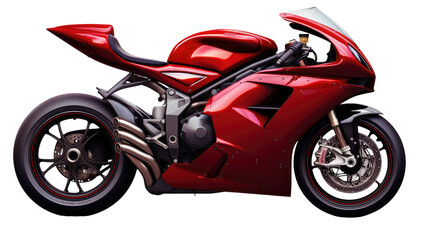  red motorcycle on transparent background