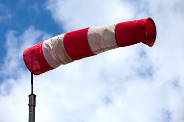 Airfield windsock in high winds