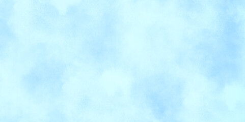 winter seasonal cloudy blue sky background, Sky clouds with brush painted blue watercolor texture, small and large clouds alternating and moving slowly on cloudy winter morning blue sky.