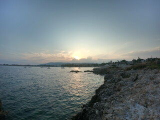 beautiful sunset on a beach in Sicily