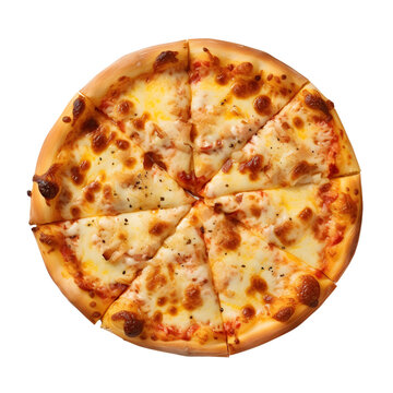 recommend clip art: Top view of pizza with cooking ingredients cherry tomatoes, basil and olive oil, Sliced pizza, ai generative 
