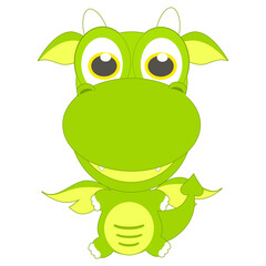 Cute Green Dragon Character Icon Graphic Clipart Cartoon