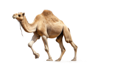Camel Closeup of a Fast-Running on a Clear Surface or PNG Transparent Background.