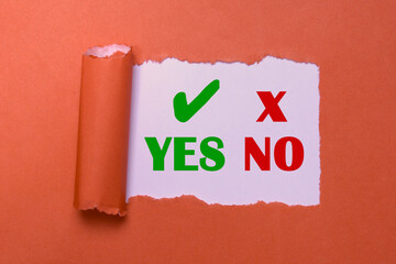 Yes or No Concept with Acceptance and Rejection Symbols. YES and NO Icons for Decision-Making....
