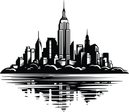 New York City Logo Monochrome Design Style