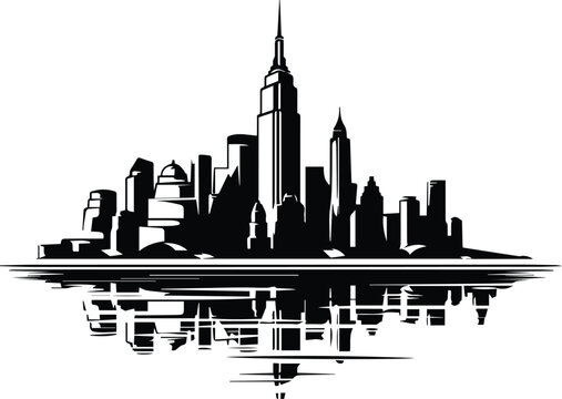 New York City Logo Monochrome Design Style