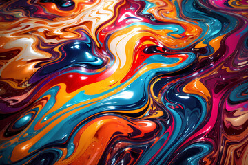 Abstract colorful acrylic floating liquid background