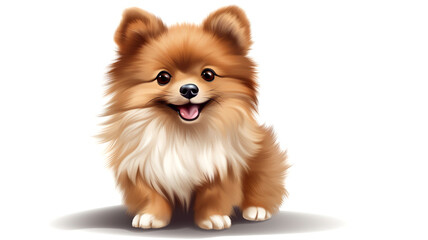 Emphasizing the pet style of a cute and adorable Pomeranian in close-up.