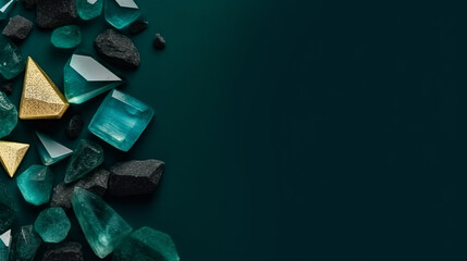 Mockup greeting card for congratulations or invitations based on natural minerals with space for text.