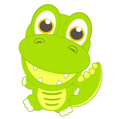 cute smile crocodile animal character cartoon clipart