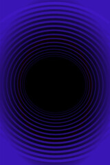 Abstract vector blue background with black hole, portal. Empty space for text. The illusion of being swallowed by a black hole.