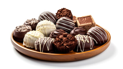 Indulge in a gourmet chocolate truffle selection featuring an array of delicious flavors. Treat yourself to a sweet delight.