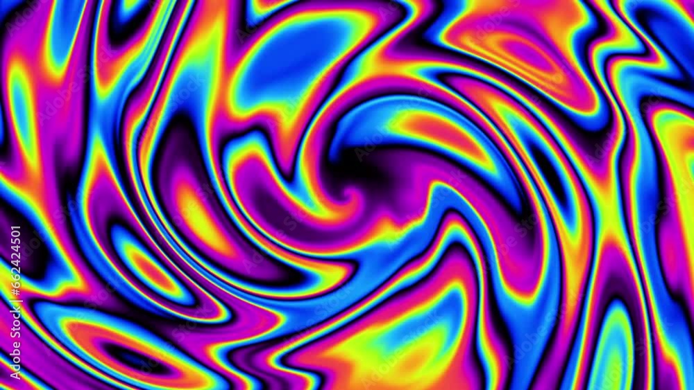 Poster endless spinning psychedelic spiral. seamless 4k looping footage. abstract helix.. bright psychedeli