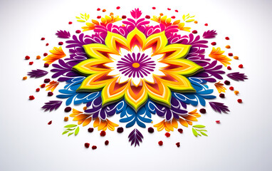 Delve into the world of Diwali Rangoli with this captivating showcase of colorful artistry and cultural significance.