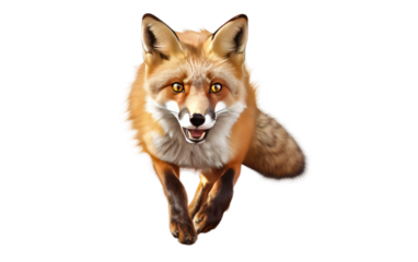 Fox Fast and Agile Realistic on a Clear Surface or PNG Transparent Background.