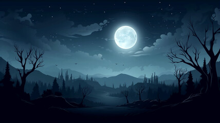Enter a mystical Halloween night beneath the full moon and a clear, starlit sky.