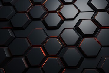 abstract high-tech background with close-up view of a hexagonal surface, ai tools generated image - obrazy, fototapety, plakaty