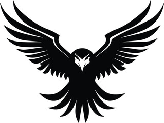 Flying hawk Logo Monochrome Design Style