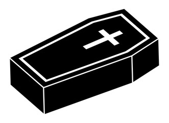 十字架の棺桶のシルエット